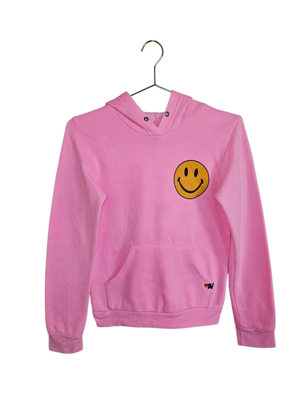 Aviator Nation Kid's Pink Smiley 2 Hoodie Sweatshirt Size 14